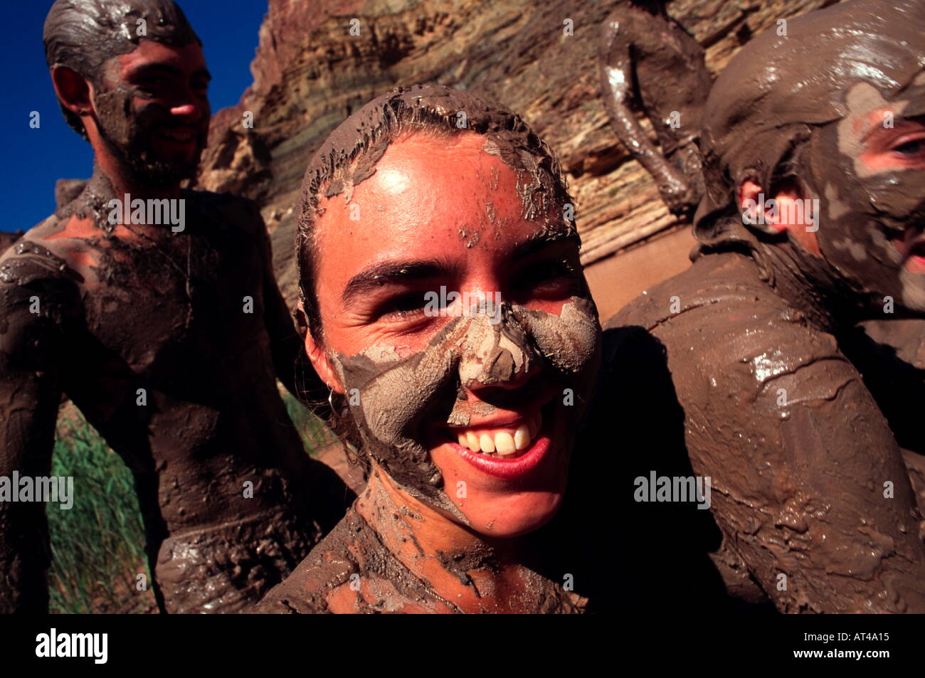 People Covered In Mud Stock Photo Alamy