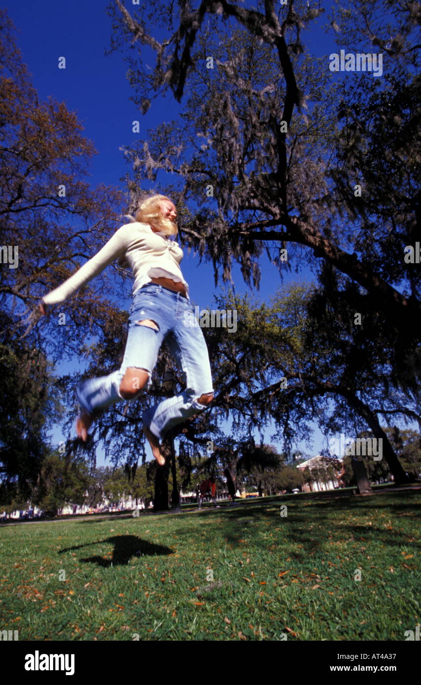 Jumping Off the Ground Stock Photo Alamy
