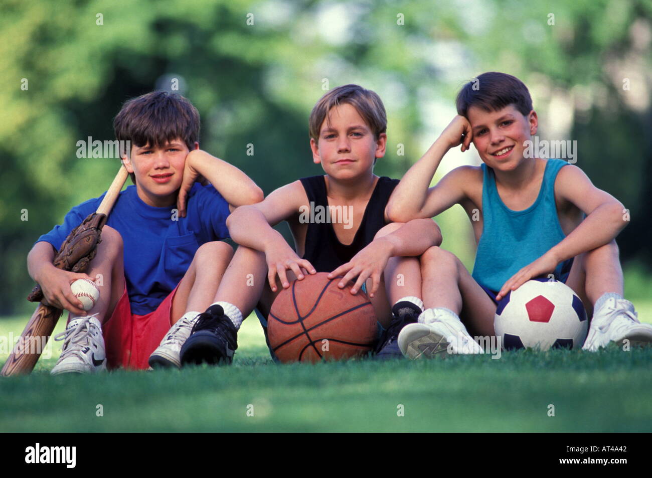 Little Boys Playing Sports Stock Photo - Alamy