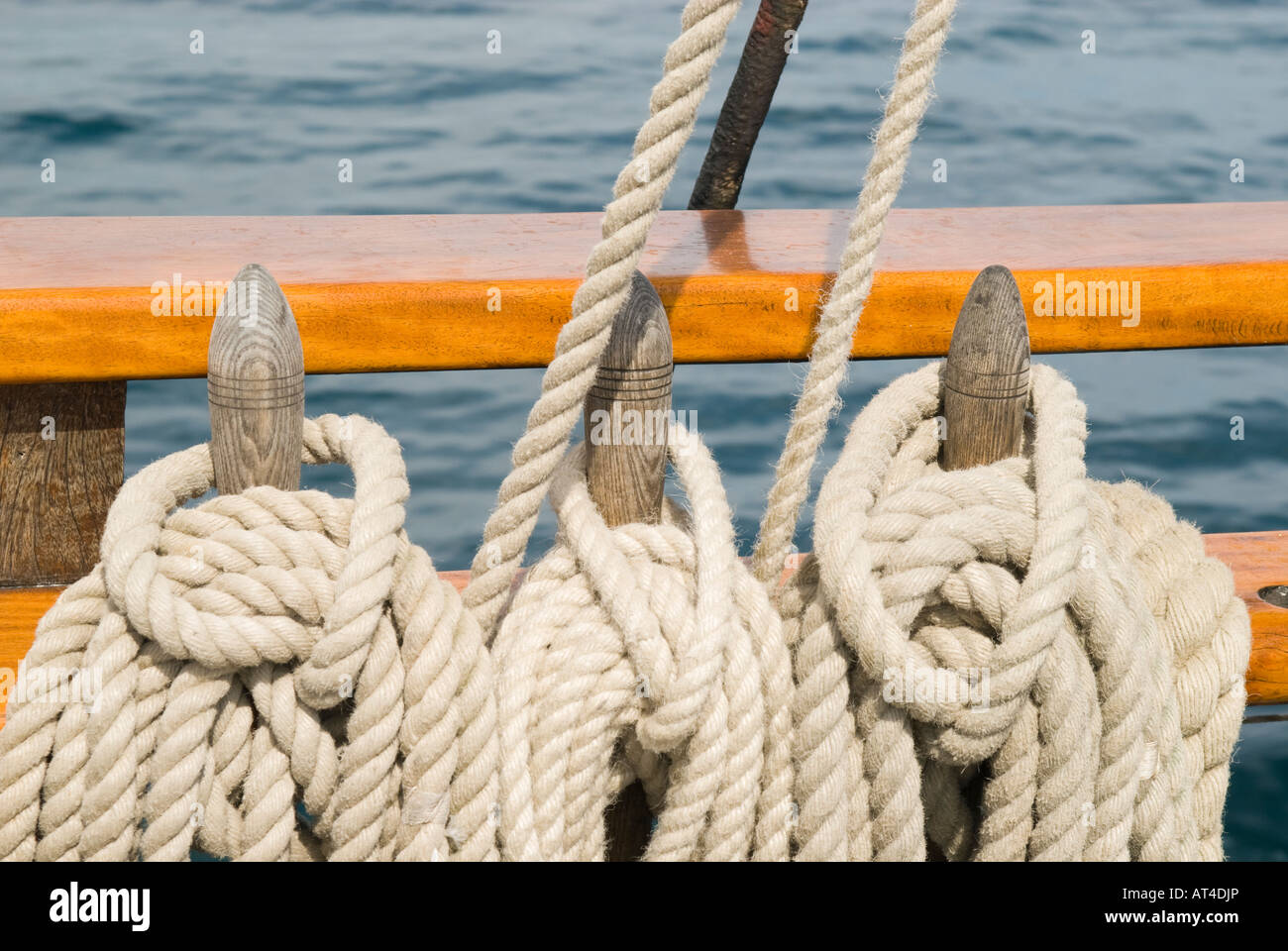 Rope detail on a sailing ship Stock Photo Alamy