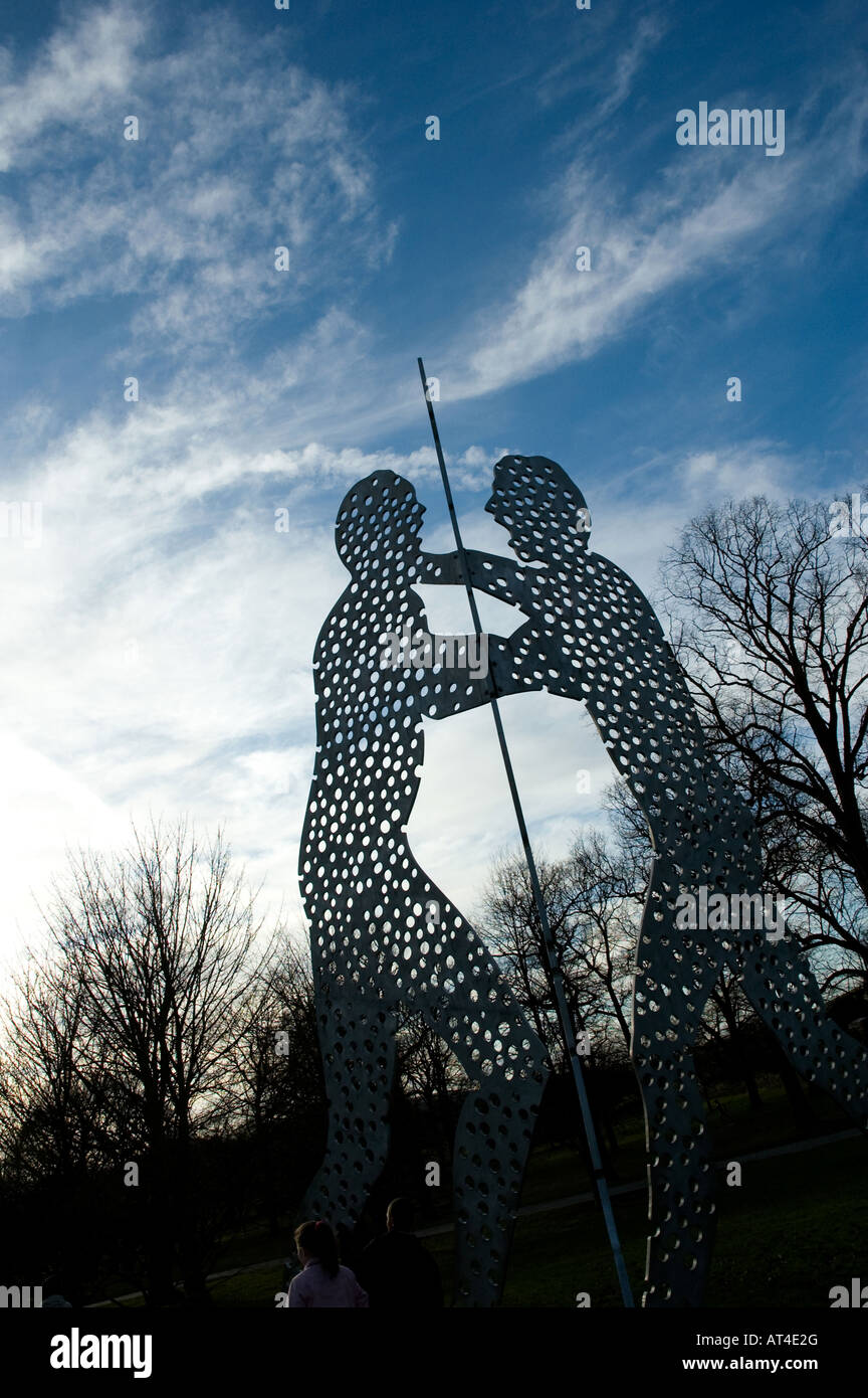 Jonathan Borofsky Molecule Man 1+1+1 1990 Yorkshire Sculpture Park Stock Photo