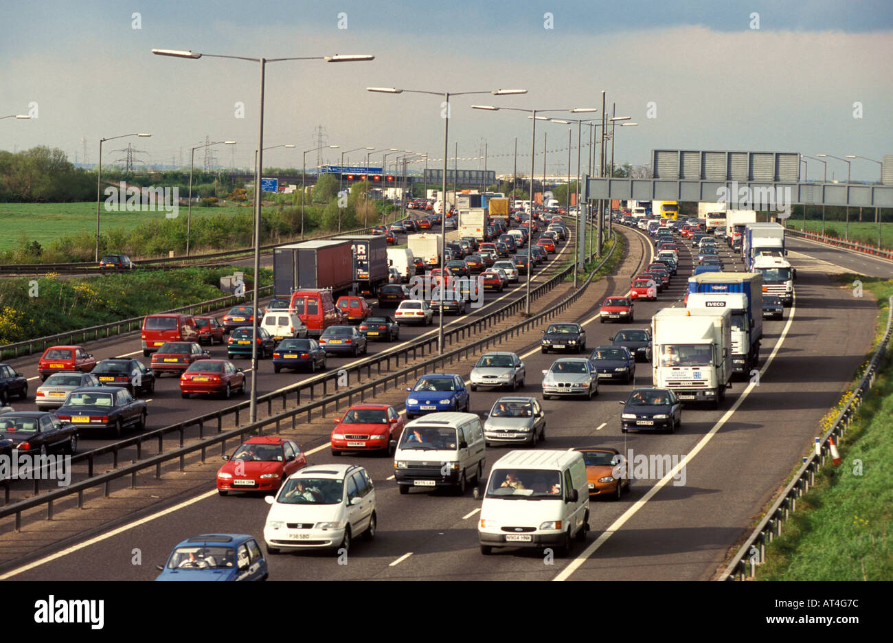 Traffic Jam M25 Motorway United Kingdom Stock Photo 5288059 Alamy