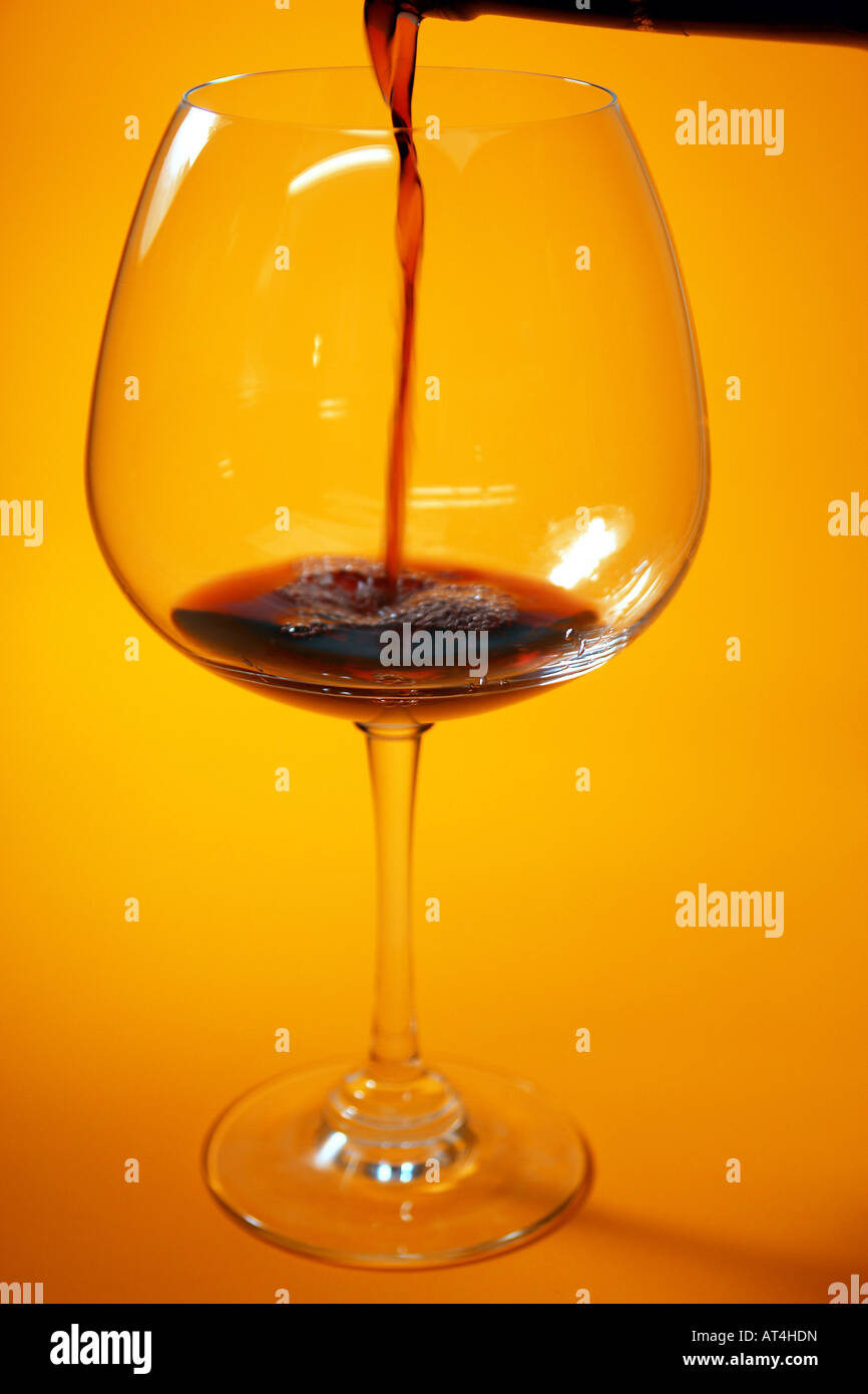 glass of red wine Stock Photo