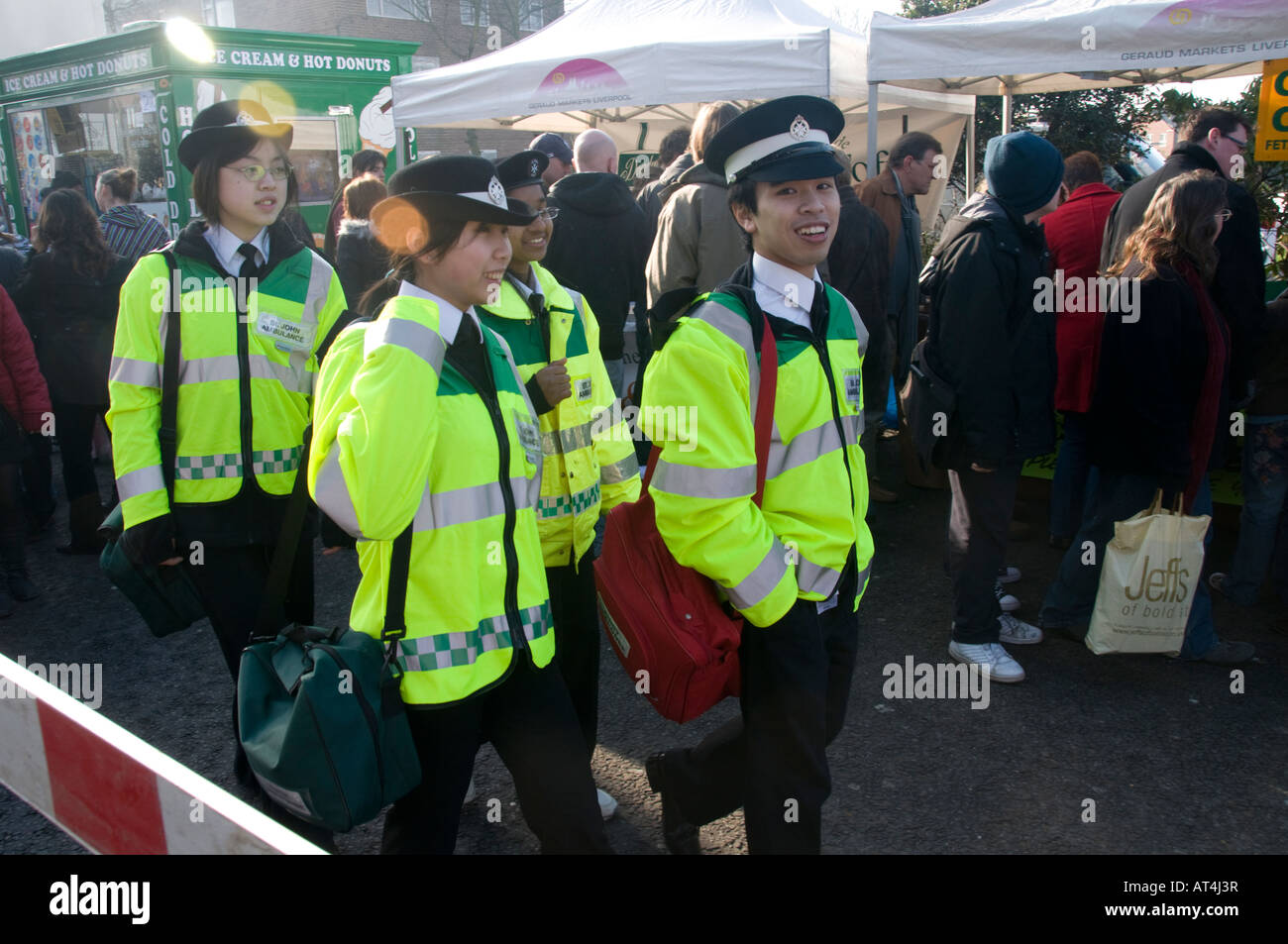 Four St Johns ambulance first aid workers at Chinese new year