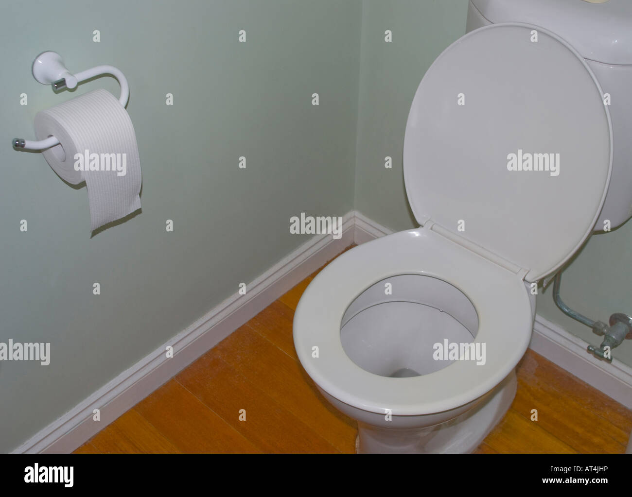 Toilet with the seat up Stock Photo Alamy