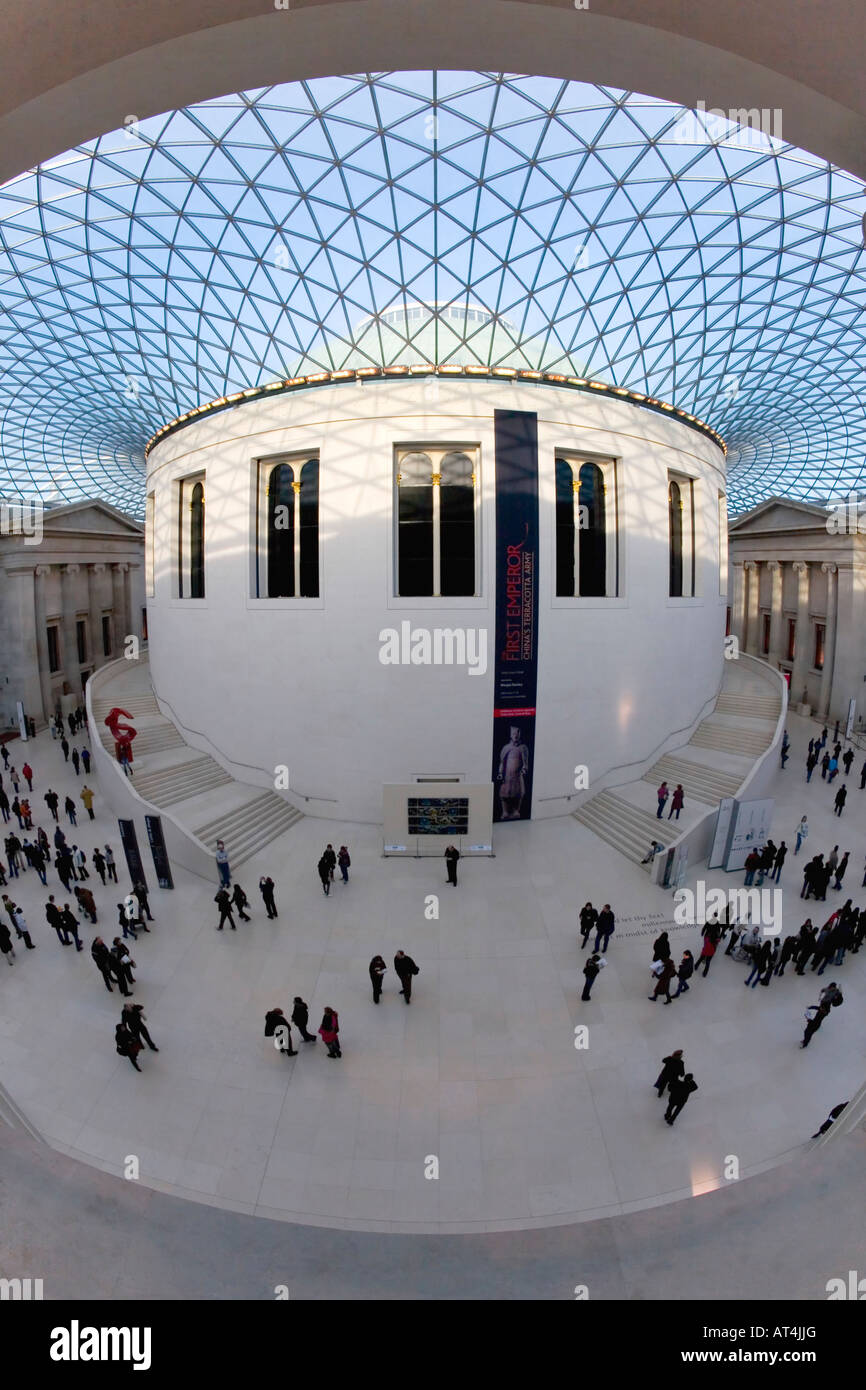 Great Court and Reading Room with visitors 'British Museum' London England UK United Kingdom GB Great Britain British Isles Stock Photo