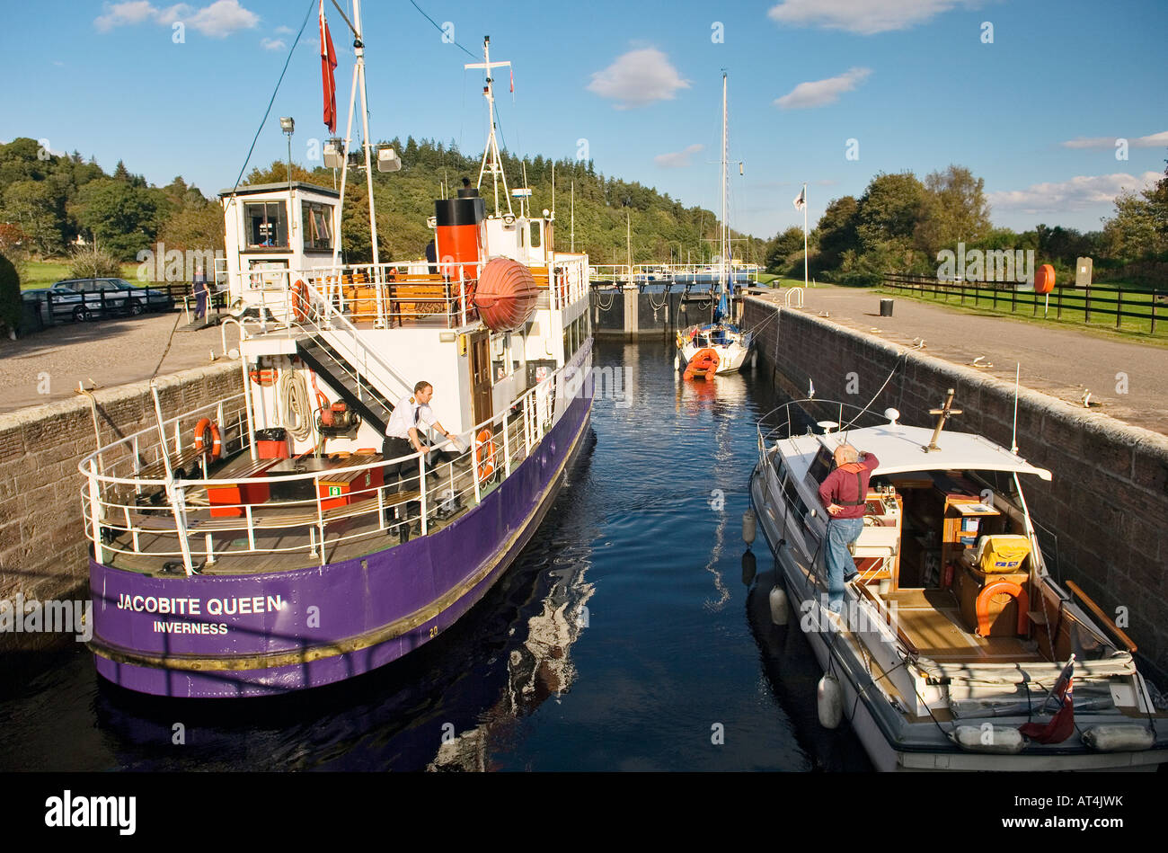 The Caledonian Canal at north end of Loch Ness, Highland, Scotland