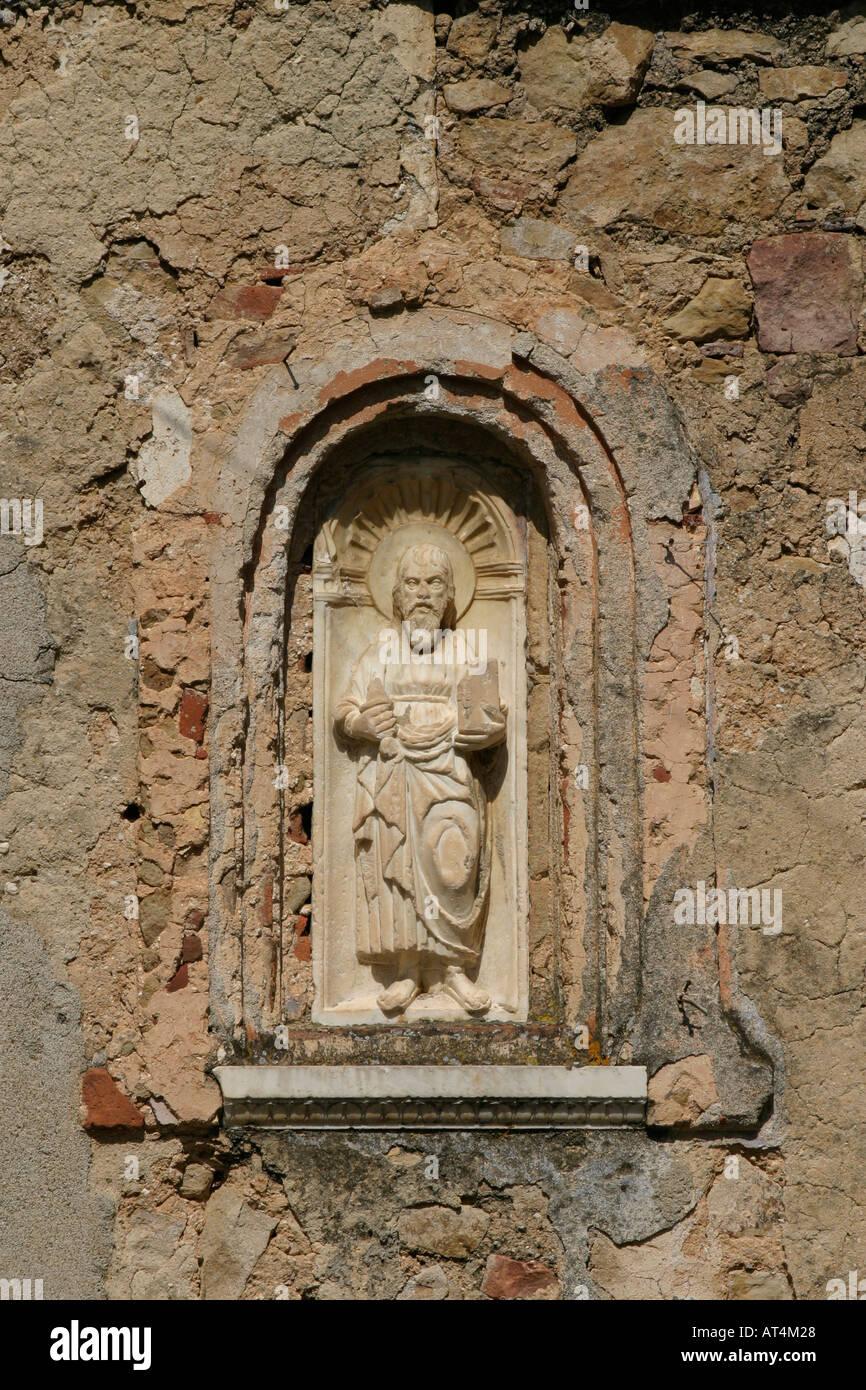 Pollina Sicily Italy religious statues set into wall Stock Photo Alamy