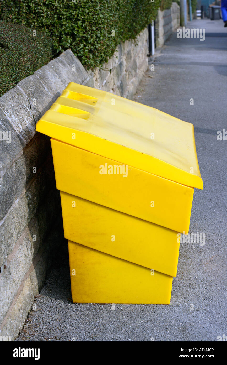 Grit bin by roadside Stock Photo Alamy