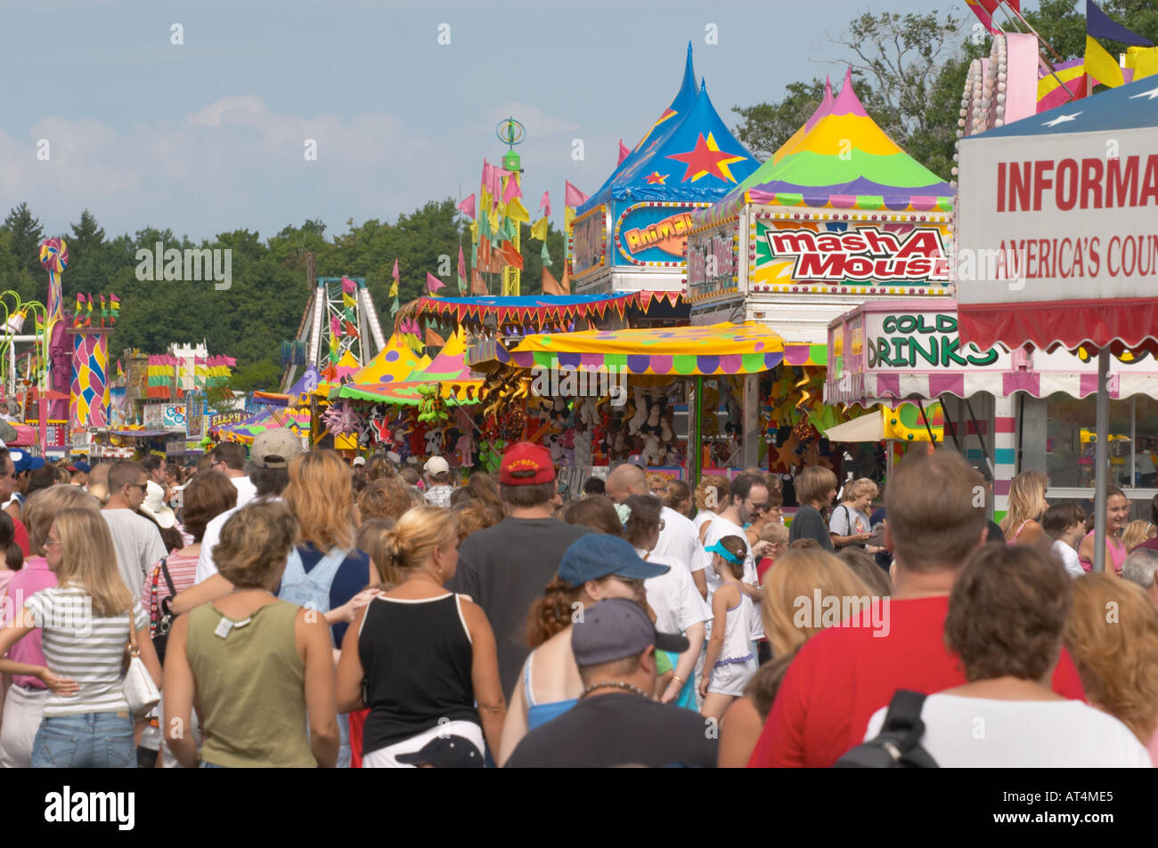 Midway crowds at Erie County Fair and Expo in Hamburg New york Stock