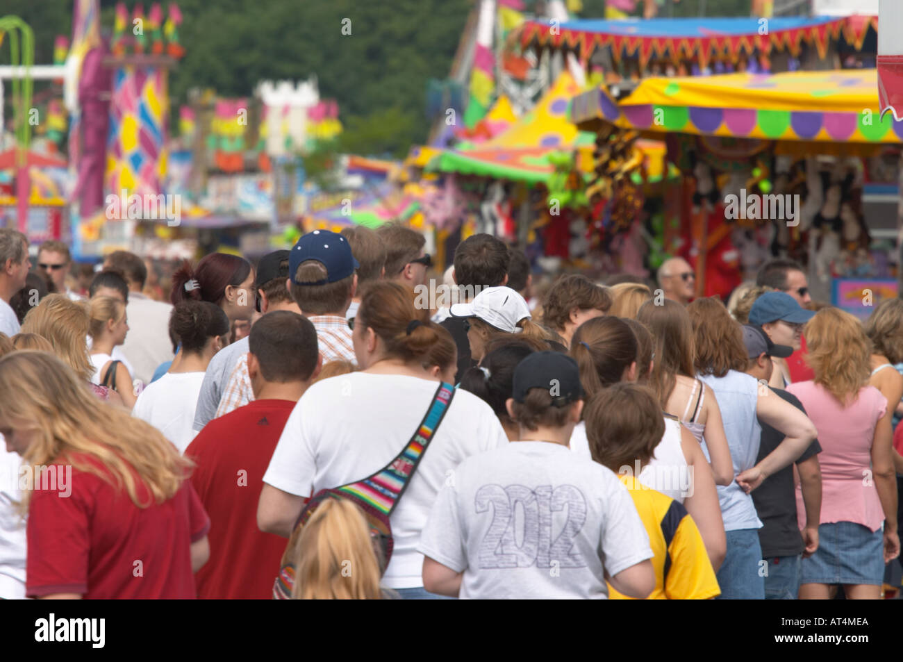 Midway crowds at Erie County Fair and Expo in Hamburg New york Stock