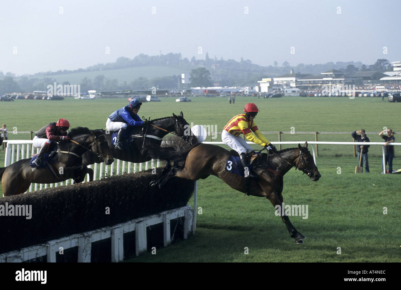 Steeplechase race at Stratford Races, Warwickshire, England, UK Stock