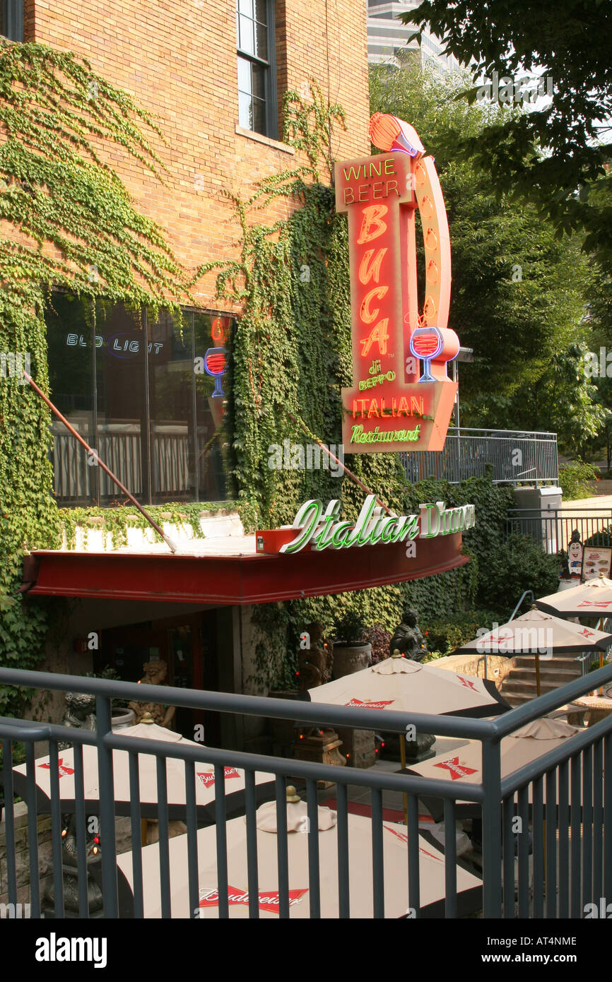 Buca di Beppo Restaurant Sign Arena District Columbus Ohio Stock Photo