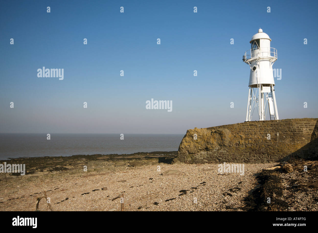 Black Nore Lighthouse at Portishead, near Bristol, England Stock Photo