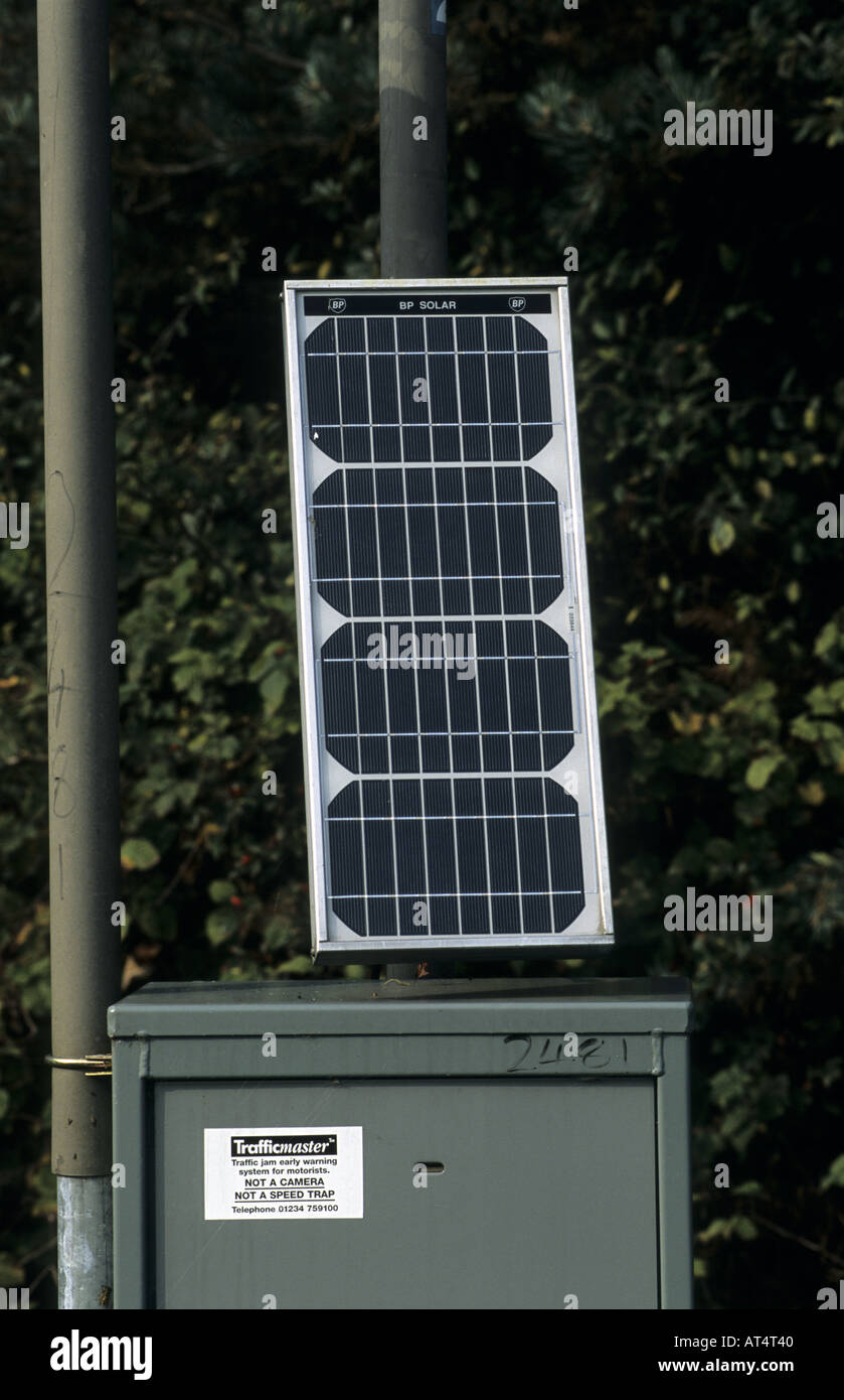 BP solar panel powering Trafficmaster traffic jam early warning system