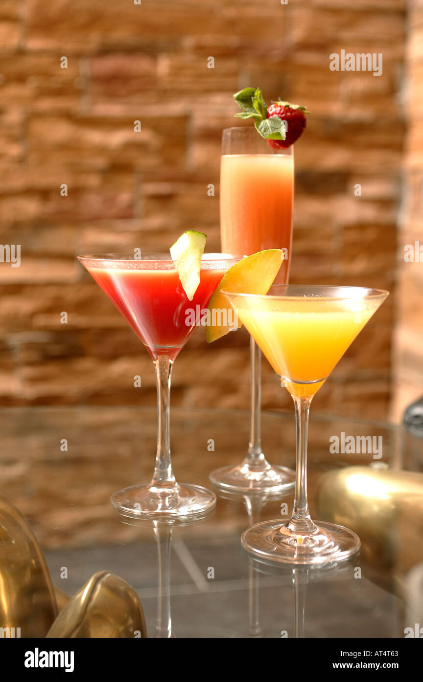 3 cocktails Stock Photo