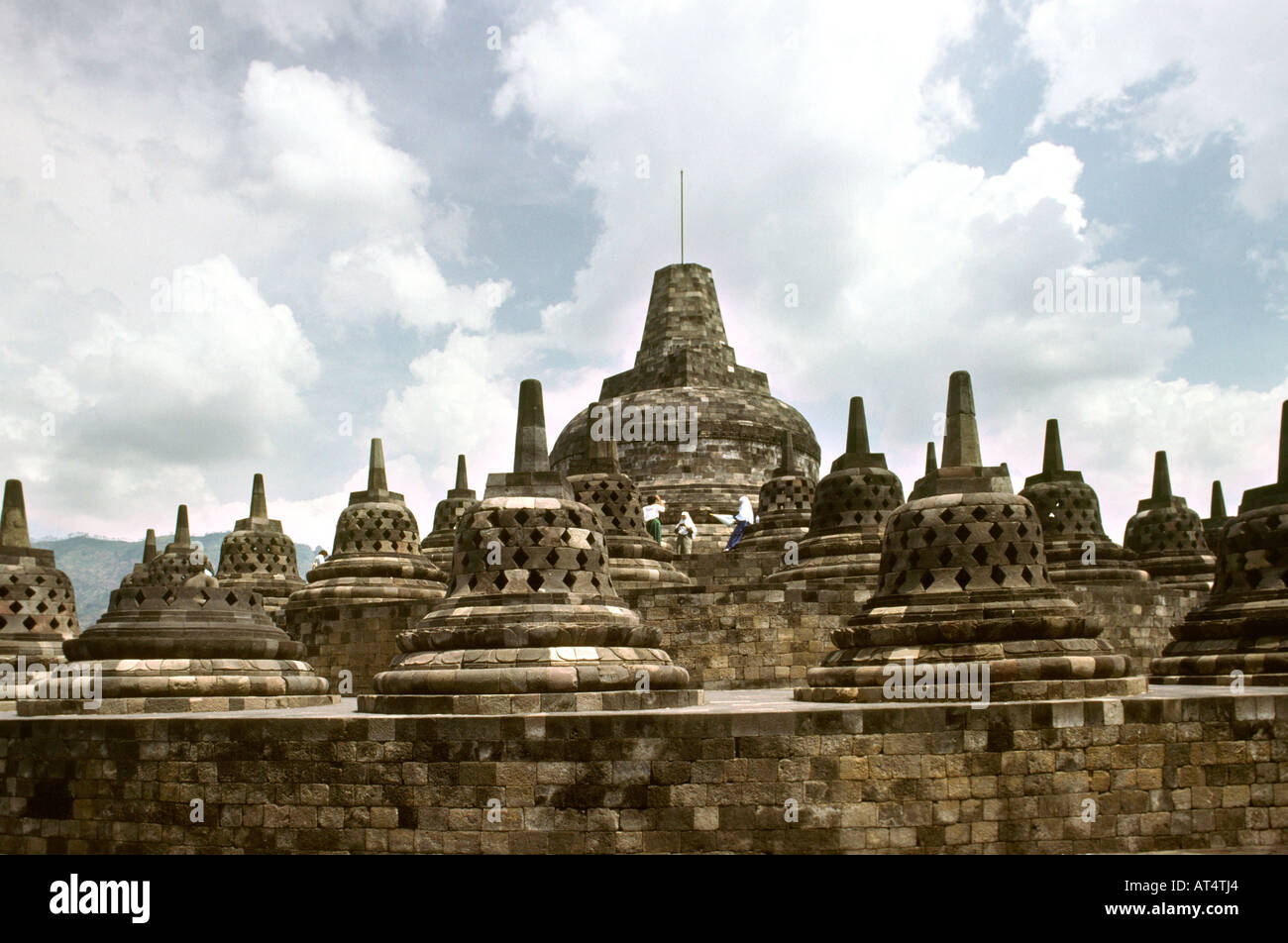 Indonesia Java Borobudur largest Buddhist temple in Indonesia stupas at