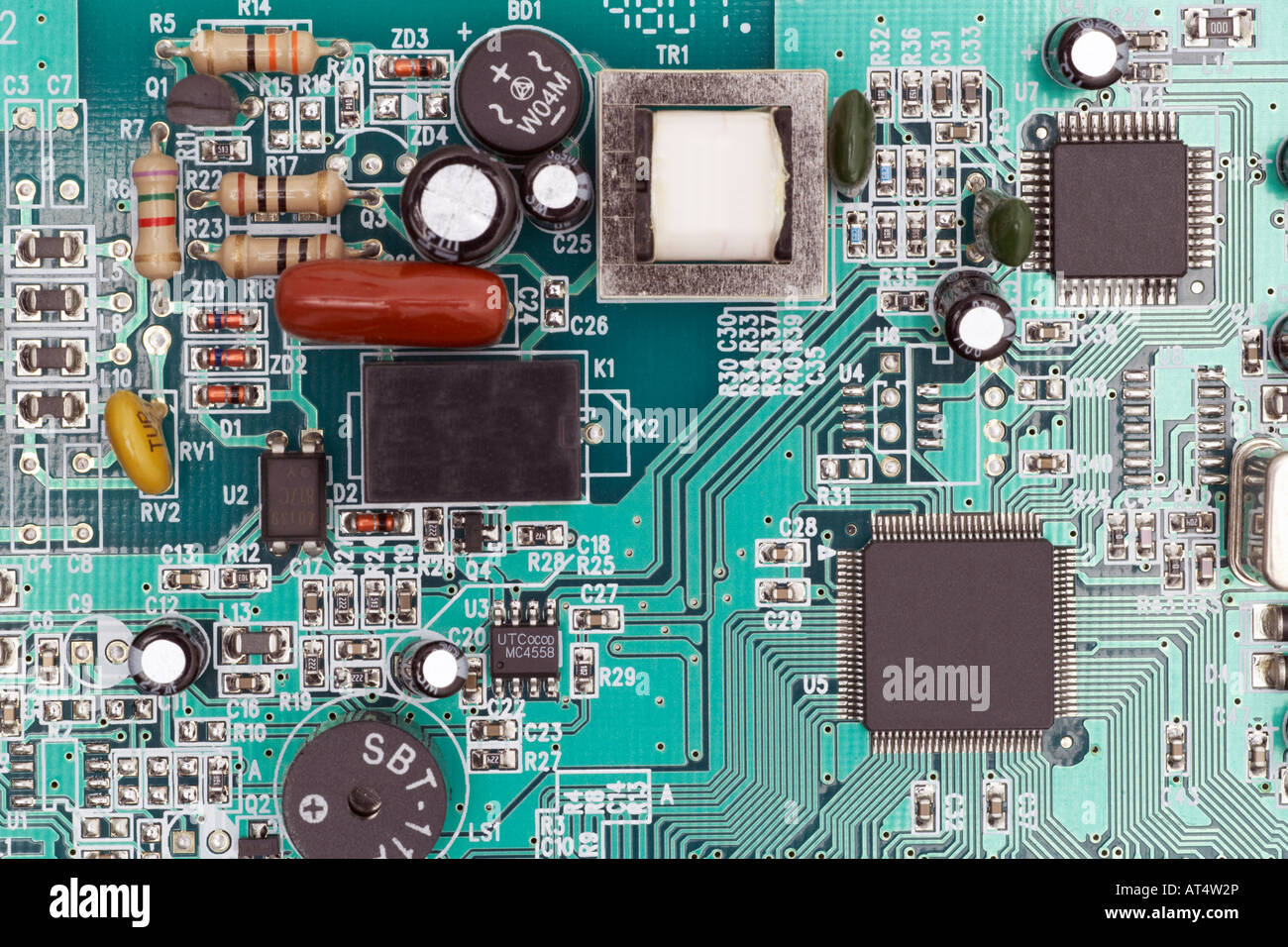 Close up of Computer Motherboard Circuit Board Stock Photo - Alamy