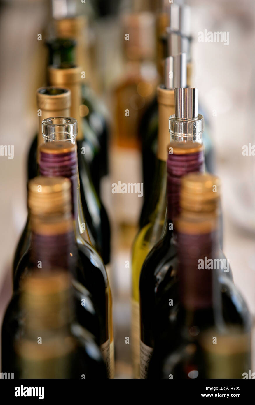 Wine Bottles at a wine tasting Stock Photo - Alamy