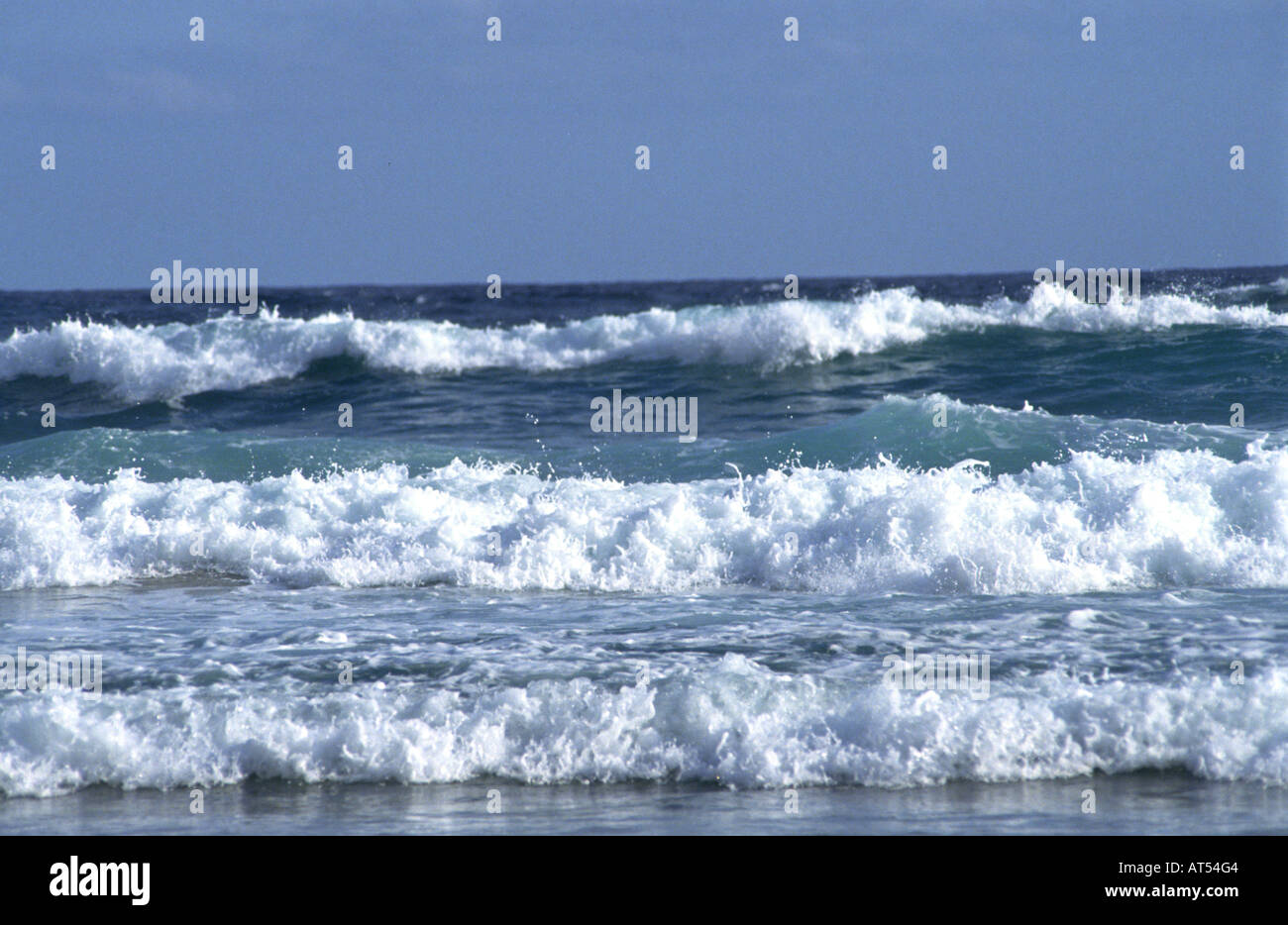 North Sea ocean water seaside waves wave coast Stock Photo