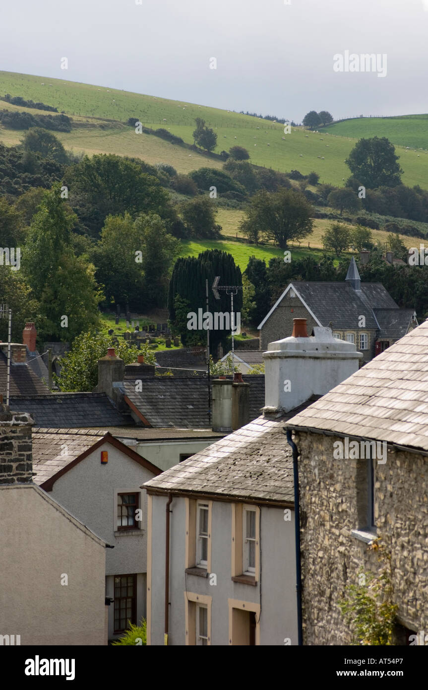 tregaron houses and slate rooftops remote welsh community in the heart