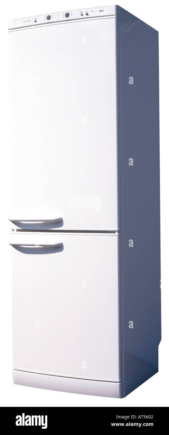 Photograph of an upright fridge freezer Stock Photo