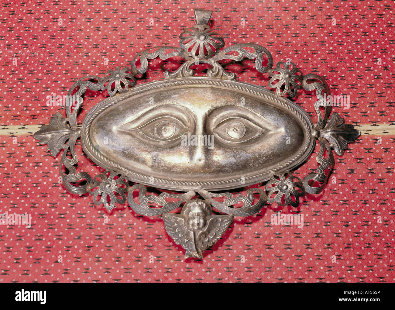 fine arts, metal, pair of eyes, silver sheet, Italy, mid 19th century, private collection, , Artist's Copyright has not to be cleared Stock Photo