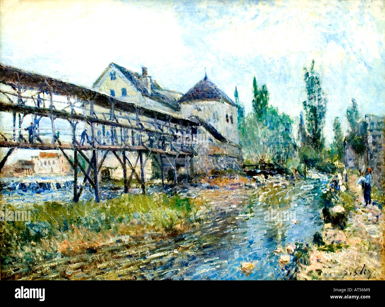The water mill Provencher in Moret  Alfred Sisley 1839 - 1899 British / French Impressionist Stock Photo