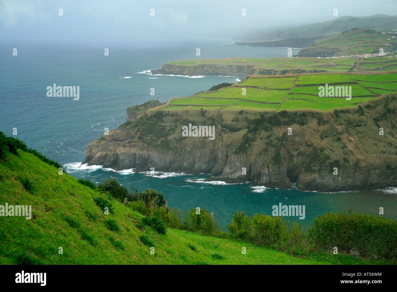 Coastal landscape of Sao Miguel island Azores Portugal Stock Photo