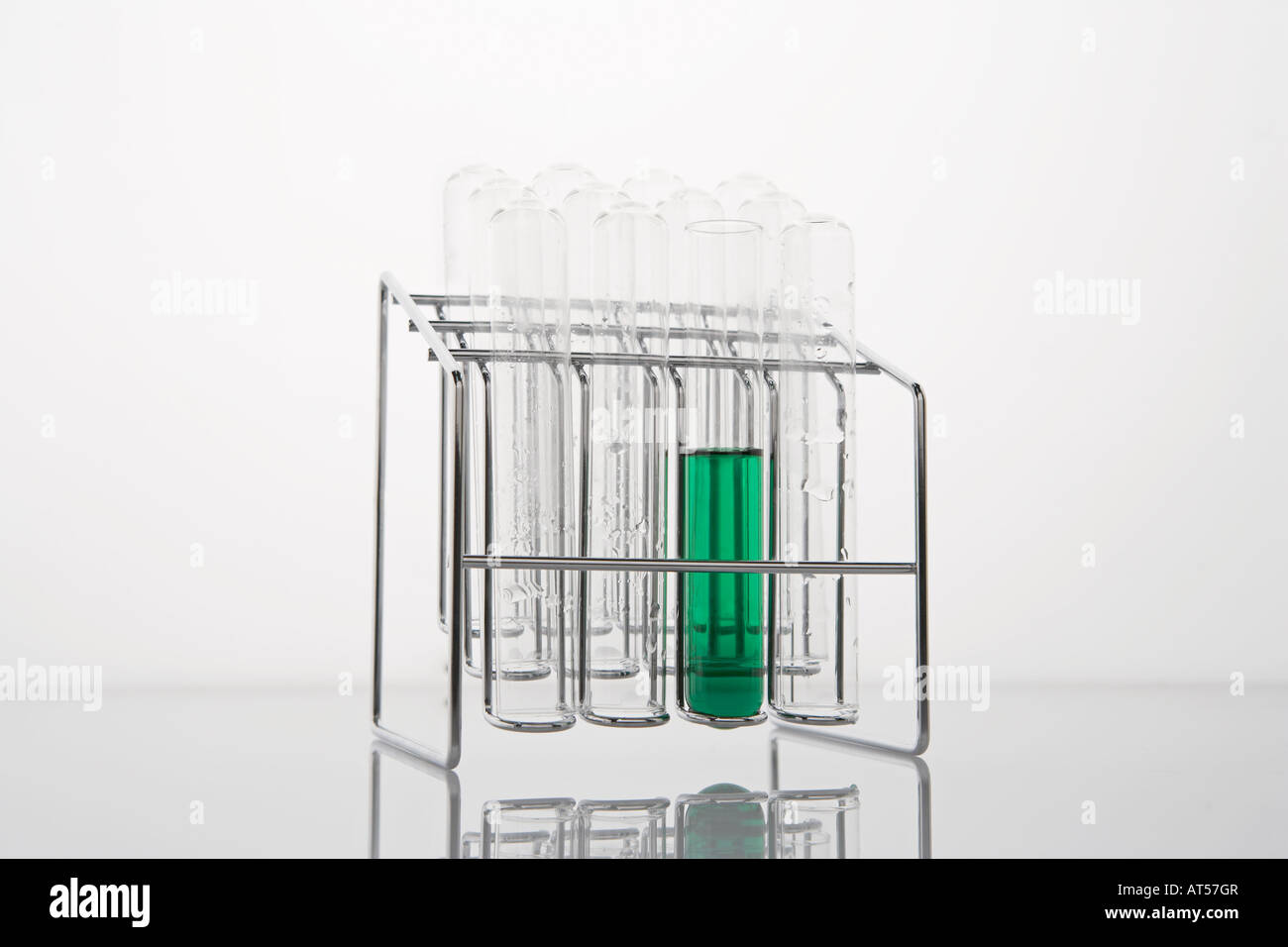 green test tube tubes glass chrome metal Stock Photo Alamy