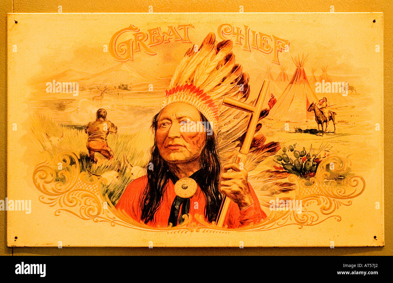 North American United States The Indian Chief Stock Photo