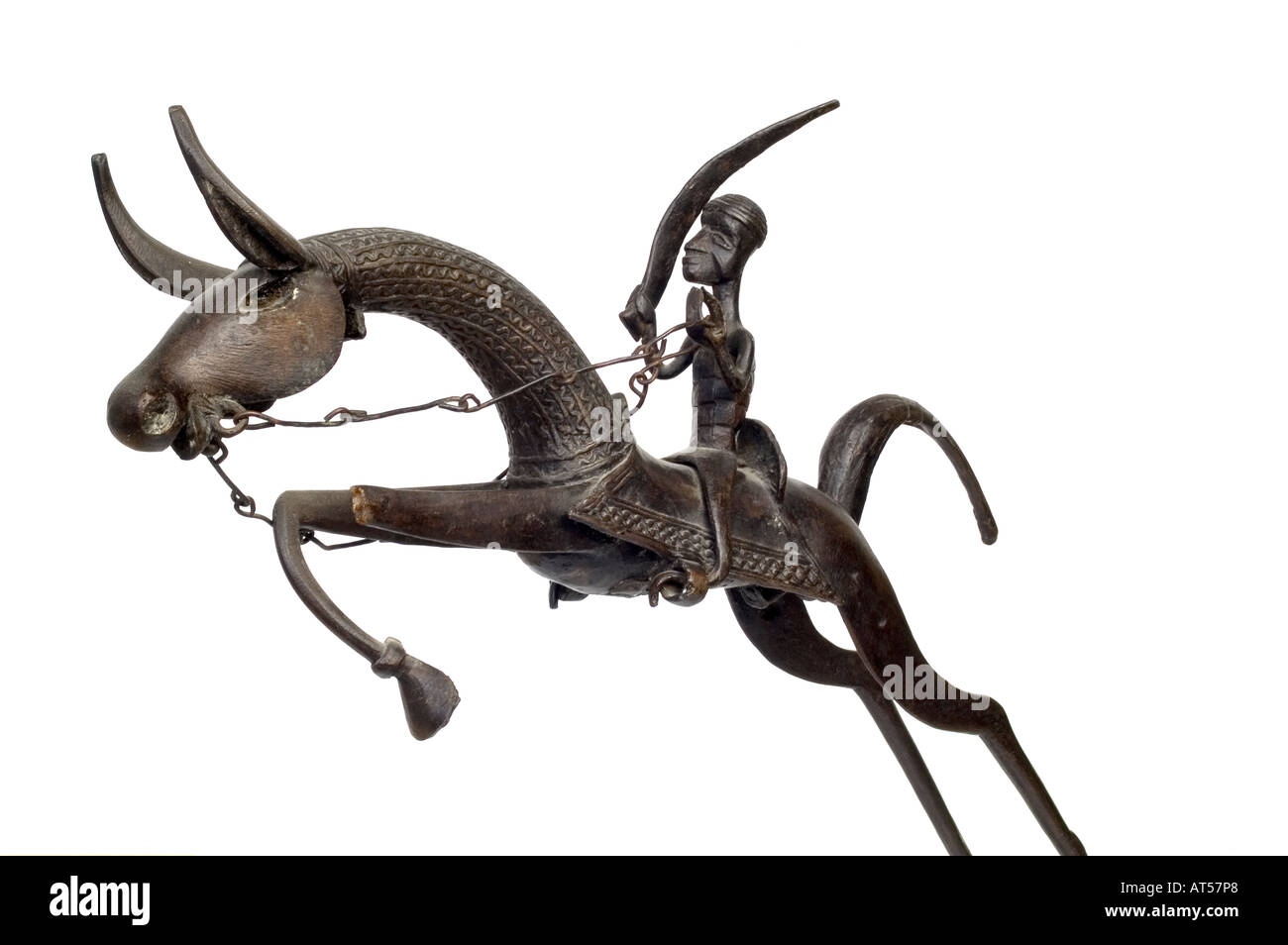 Benin bronze Warrior horse africa african animal Stock Photo Alamy