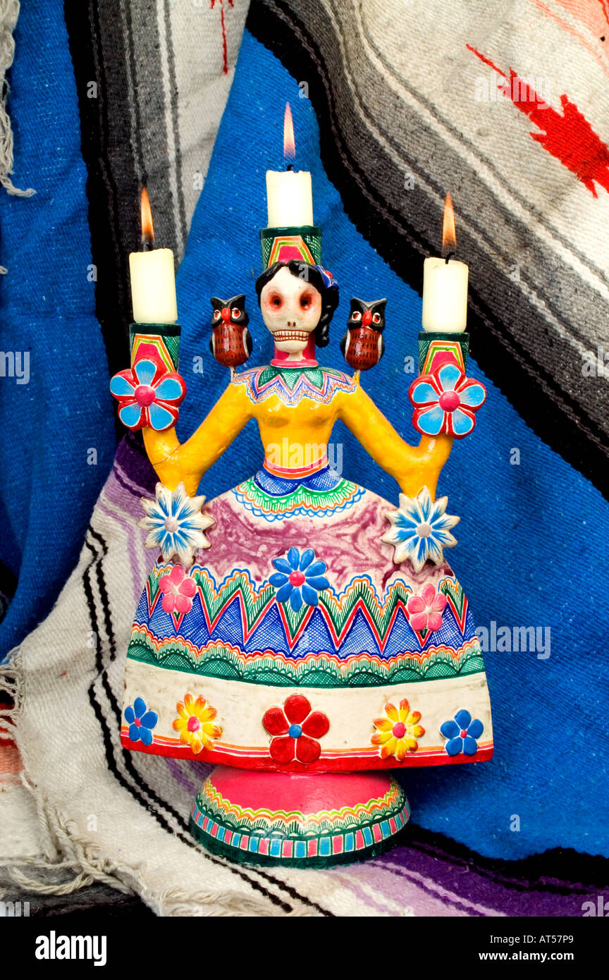 skeleton dead candle day of dead all souls Stock Photo Alamy