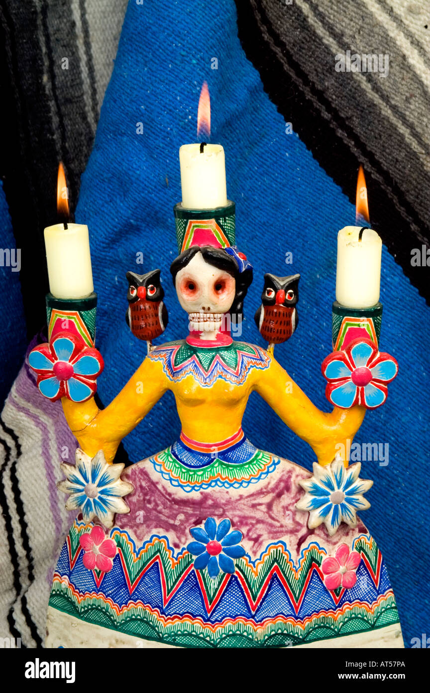 skeleton dead candle day of dead all souls Stock Photo Alamy