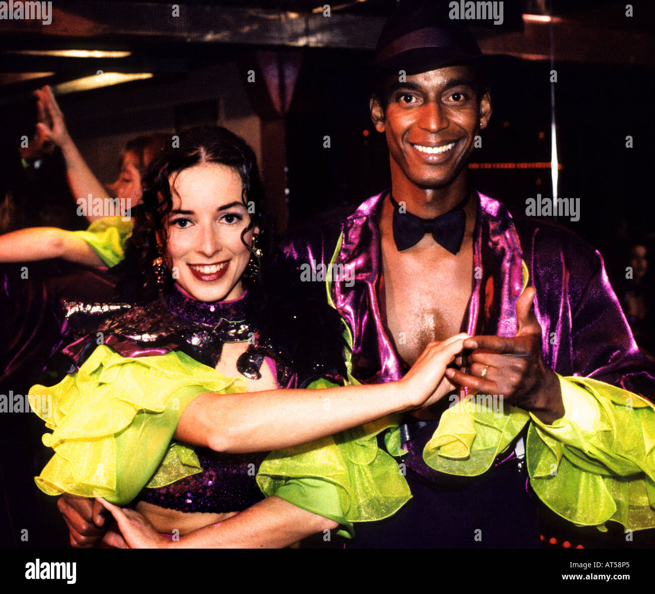 couple dance dancer salsa dancers dancing black white Netherlands,Amsterdam Stock Photo