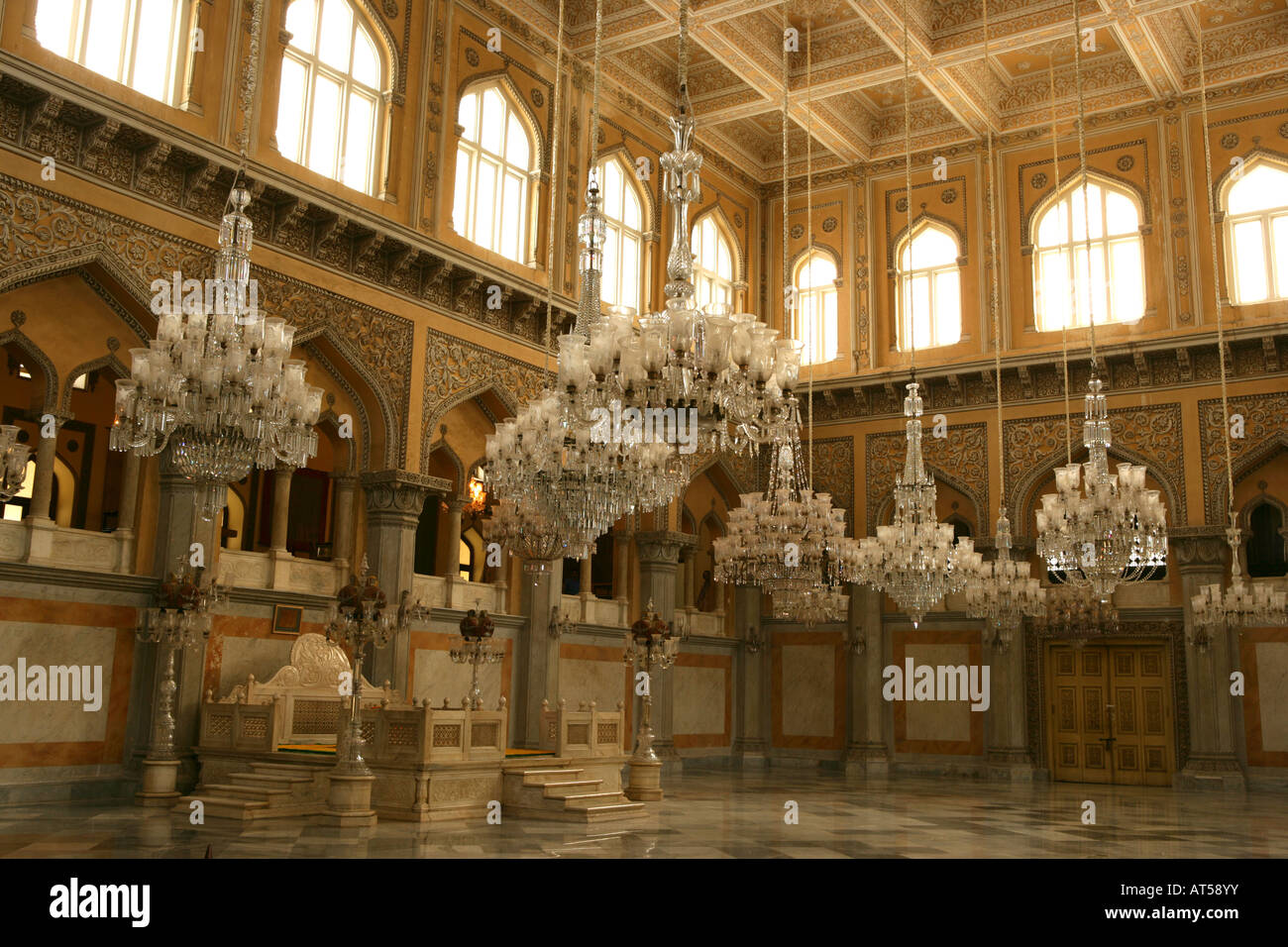Opulence of Khilwat Mubarak in ChowMahalla Palace, Hyderabad, India ...