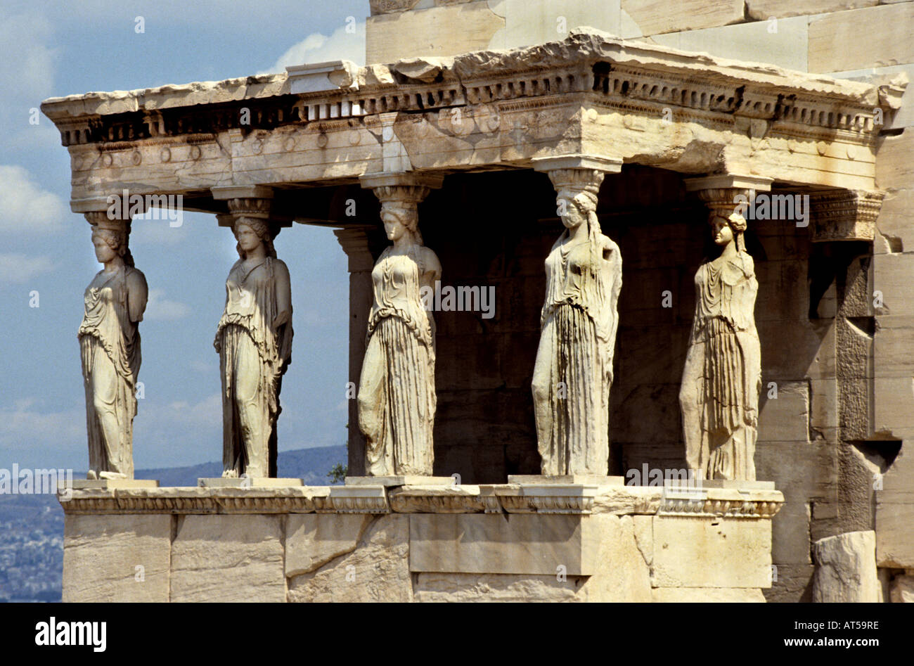 Caryatids Of The Erechtheion 400 B C Greece Athens Acropolis Stock   Caryatids Of The Erechtheion 400 B C Greece Athens Acropolis AT59RE 