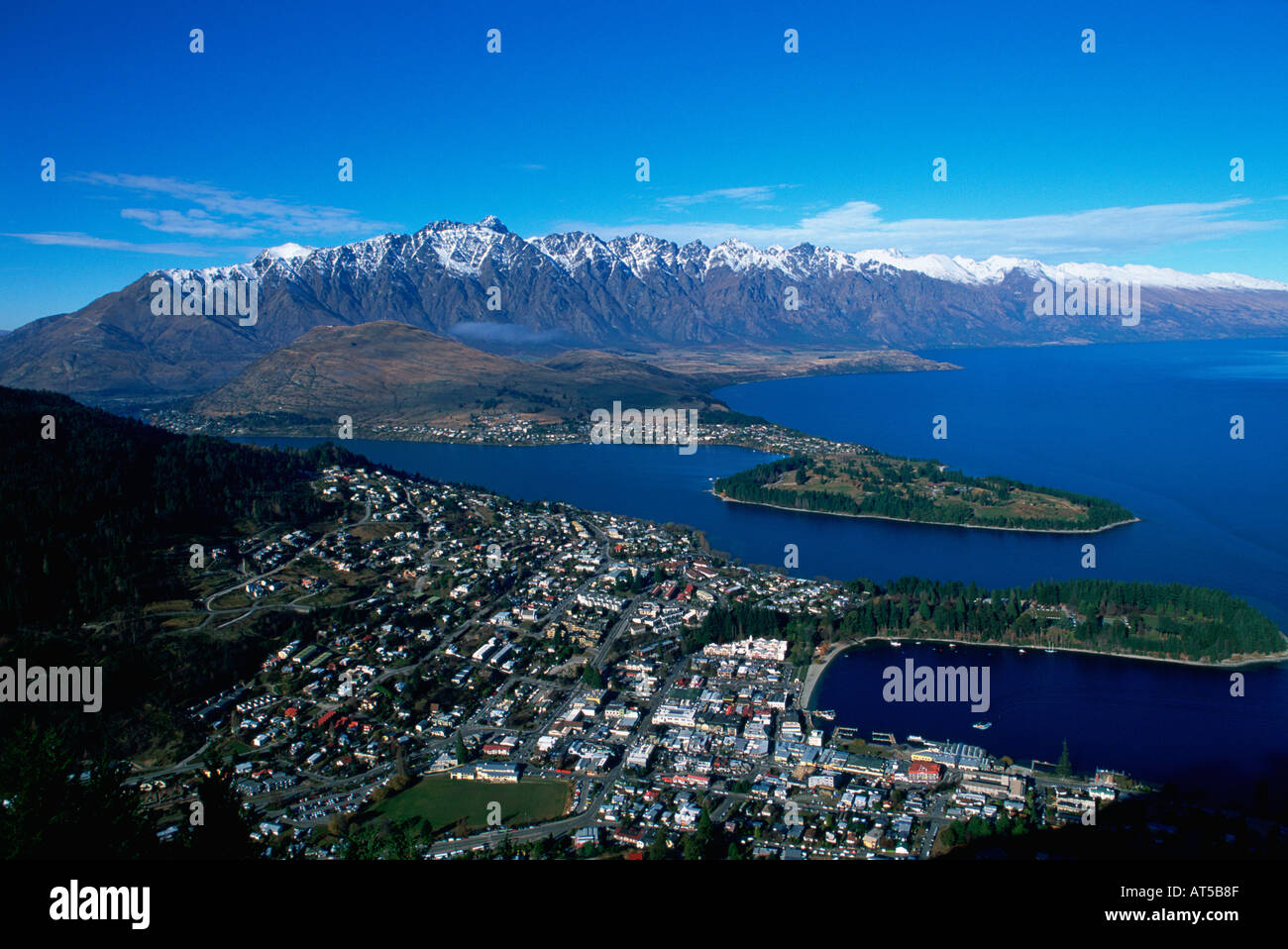 Queenstown From Skyline Gondola South Island New Zealand Stock Photo