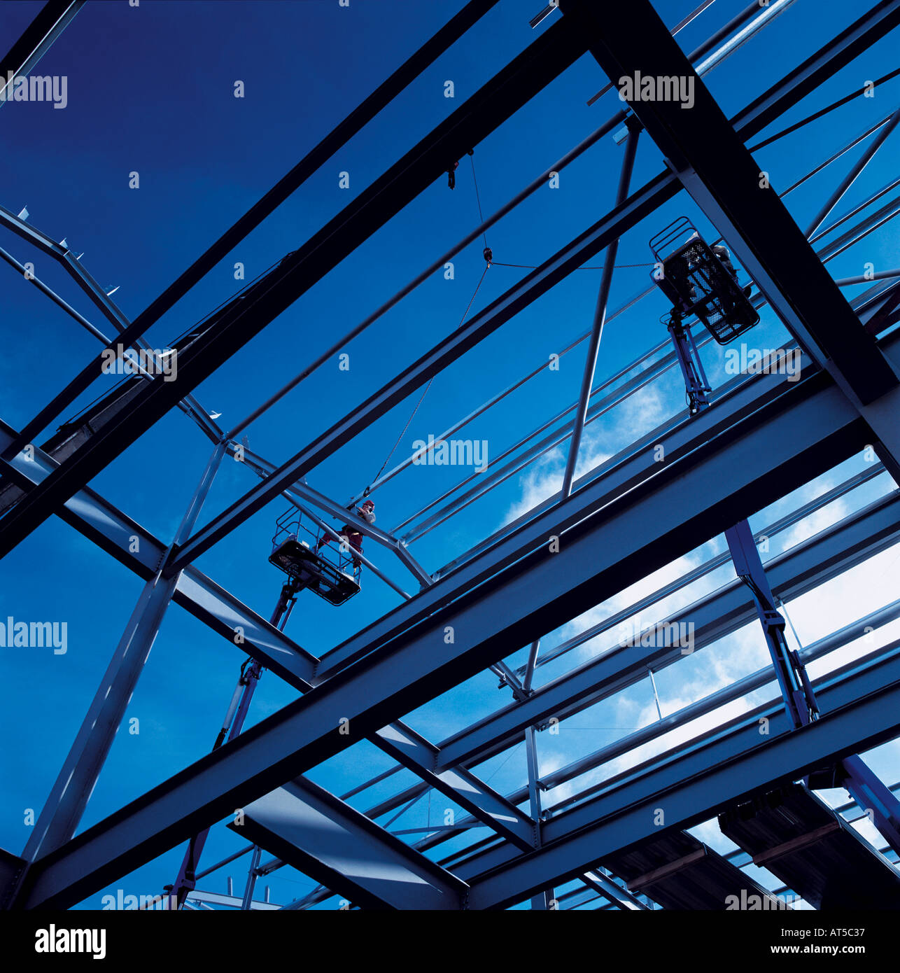 steel structure on construction site Stock Photo - Alamy