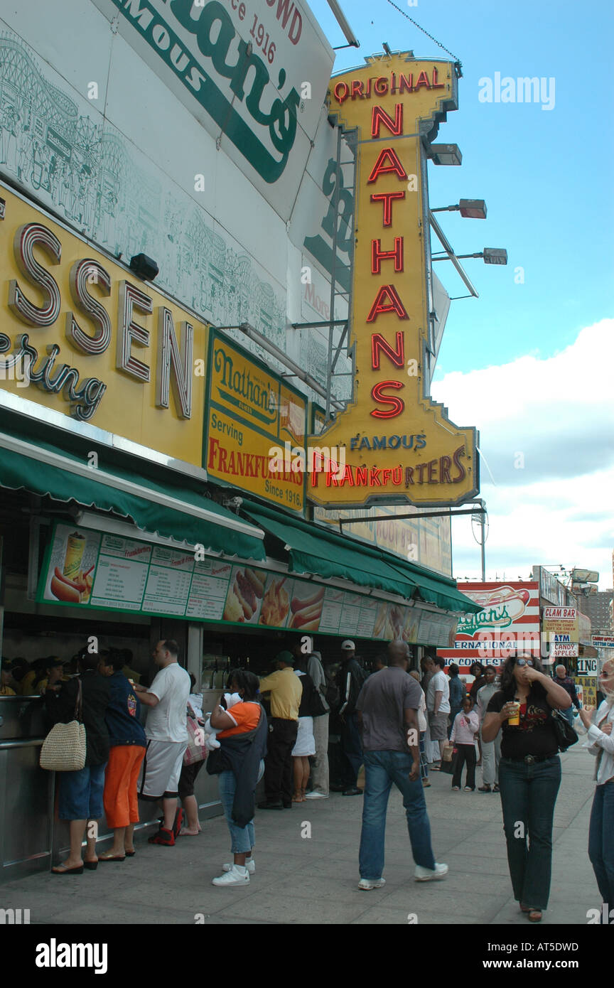 Famous Nathan s hotdog fast food restaurant or deli in Coney Island ...