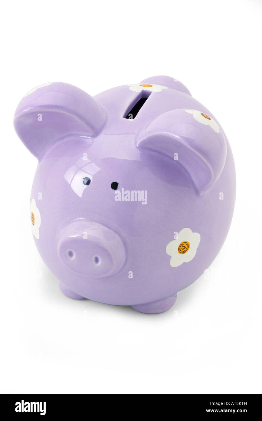 Piggy bank money box on white background Stock Photo