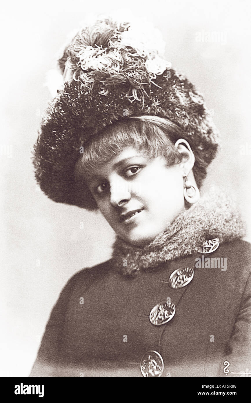 Volksbilder Dame 1900 Stock Photo
