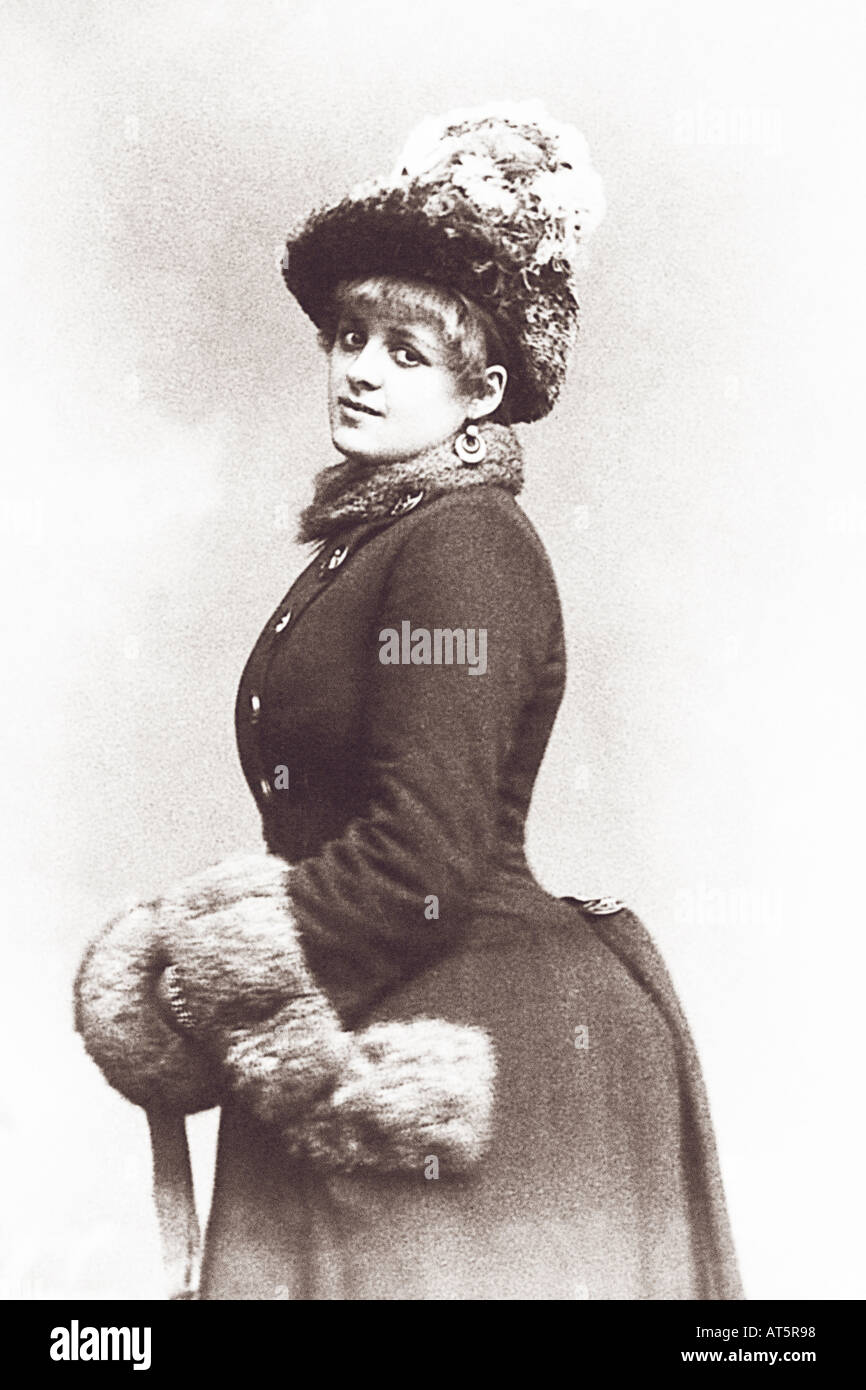 Volksbilder Dame seitlich 1900 Stock Photo