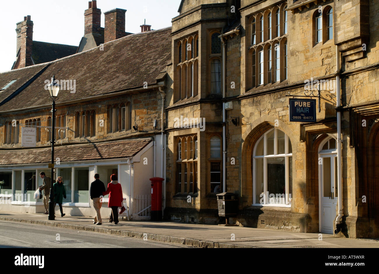 The Historic Town Centre Shops Sherborne West Dorset England Stock Photo