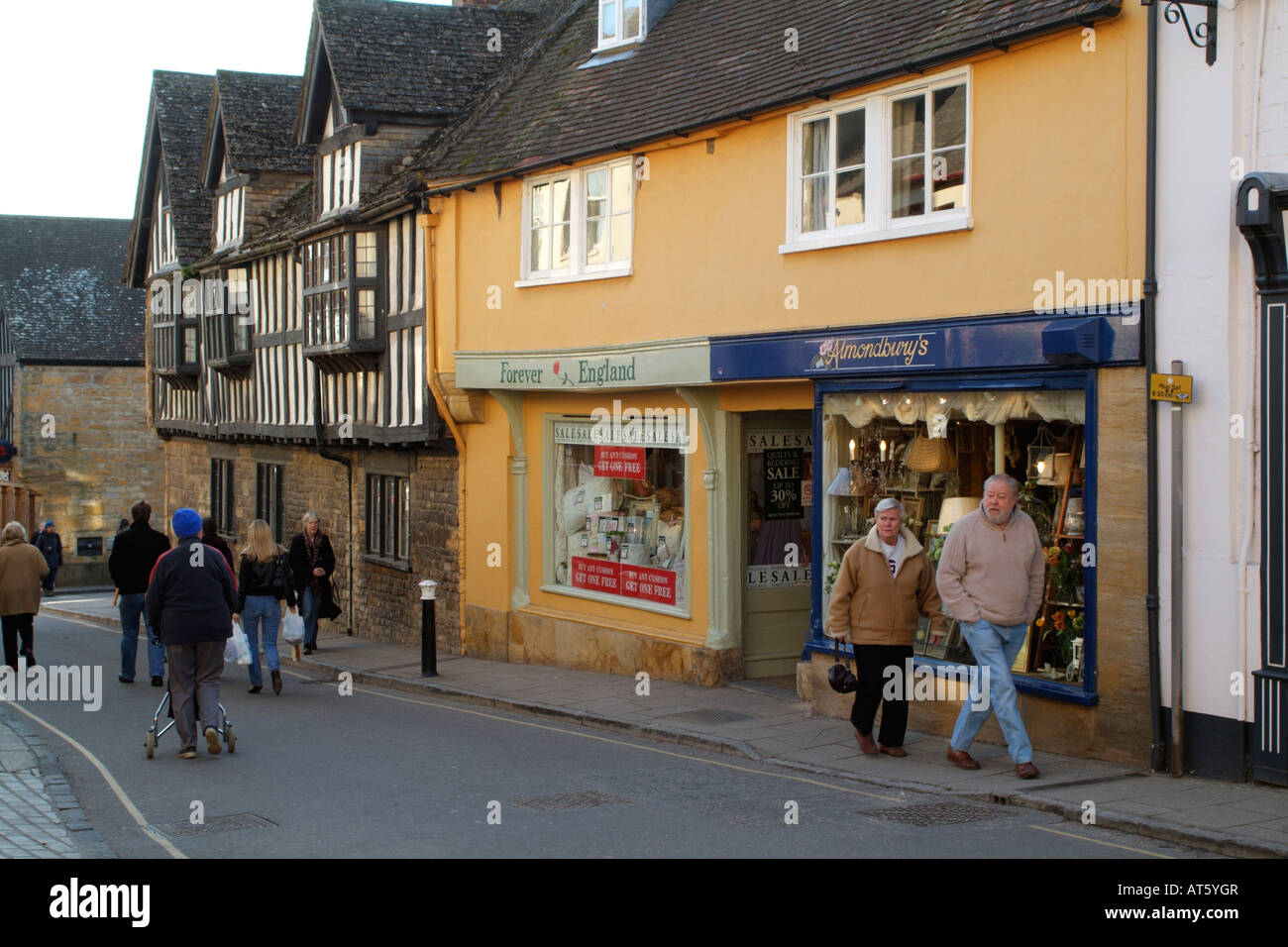 The Historic Town Centre Shops Sherborne West Dorset England Stock Photo