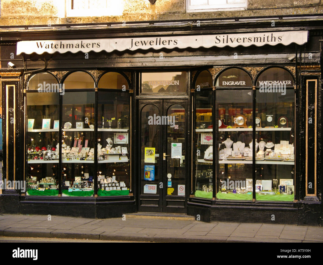 watchmaker jeweler silversmiths shop front in Devizes Wiltshire England UK EU Stock Photo