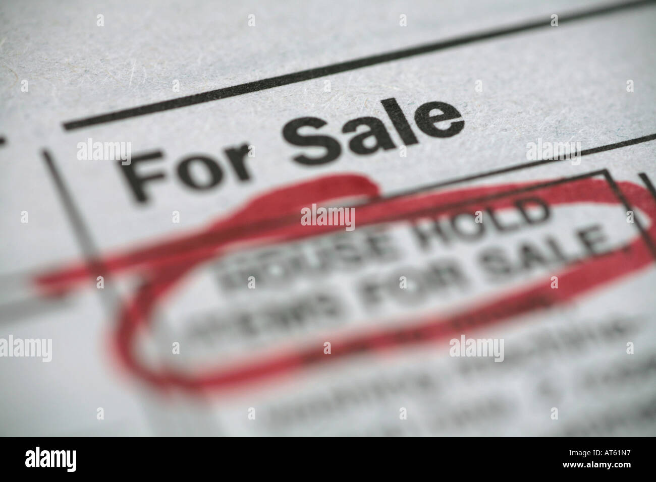 for sale advert in newspaper Stock Photo Alamy