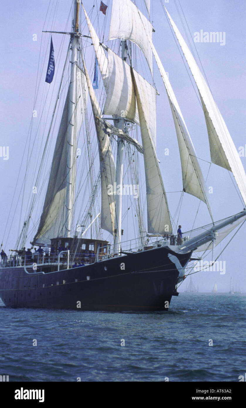 Ships rigging and Sails Tall Ship Nave Italia Cowes England UK Stock Photo