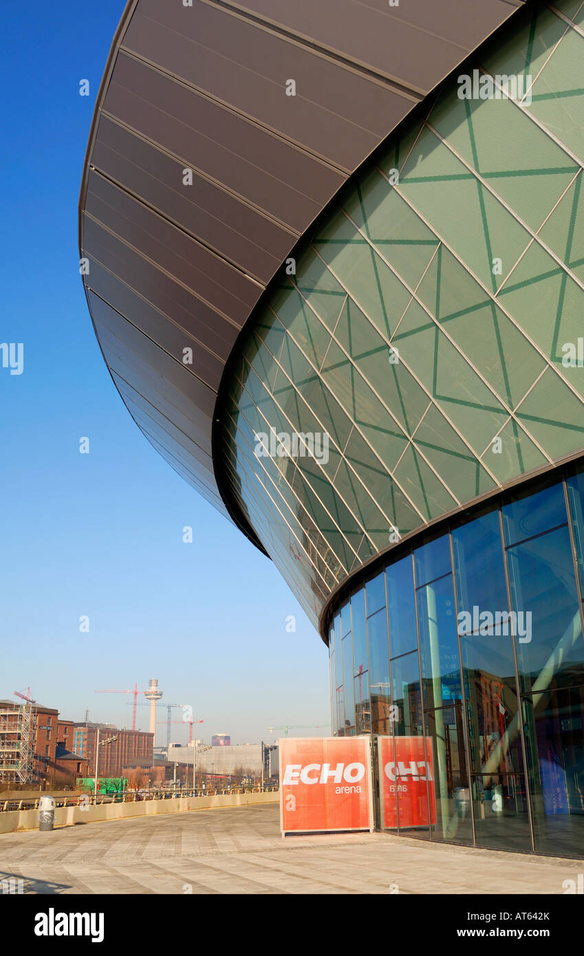 The Liverpool Echo arena on Kings Dock waterfront in Liverpool. Stock Photo