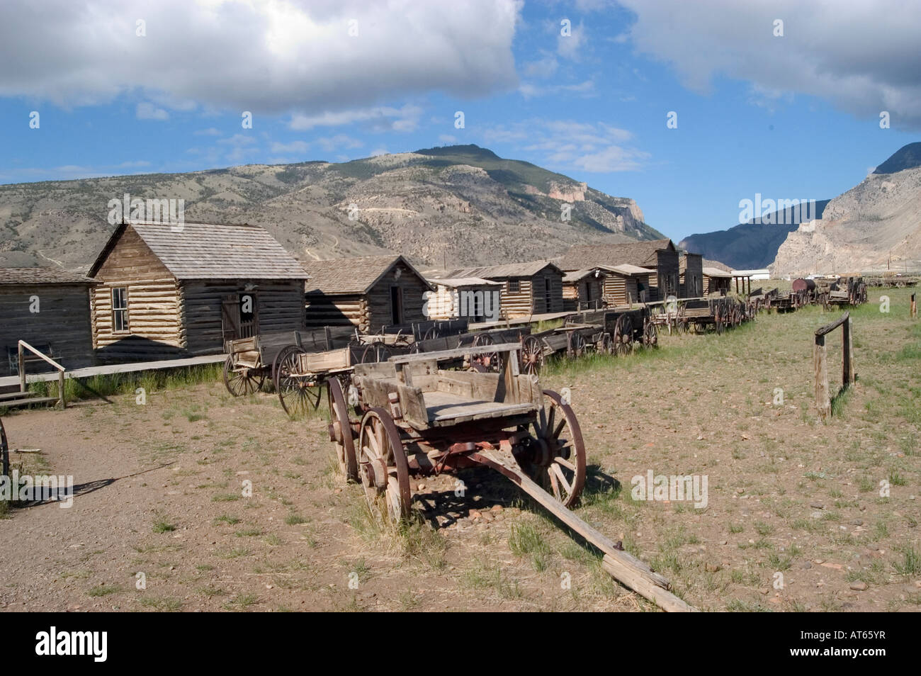Wooden Wagons And Log Cabins Are Features At Old Trail Town Near